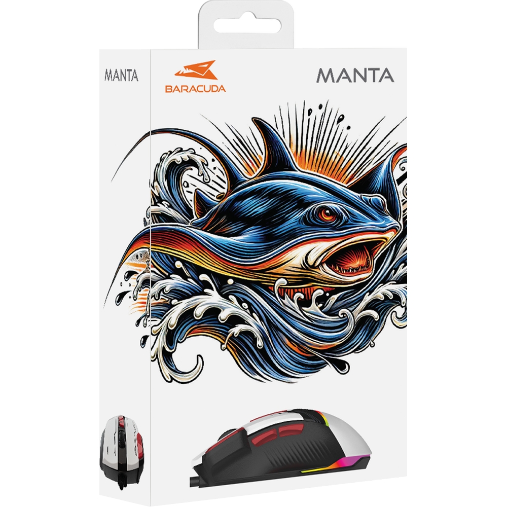 Baracuda MANTA biala gamingowy setup